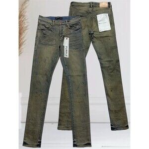 Purple-Brand P001 Slim Fit Indigo Oil Repair Men's Size 29x32 Distressed Jeans